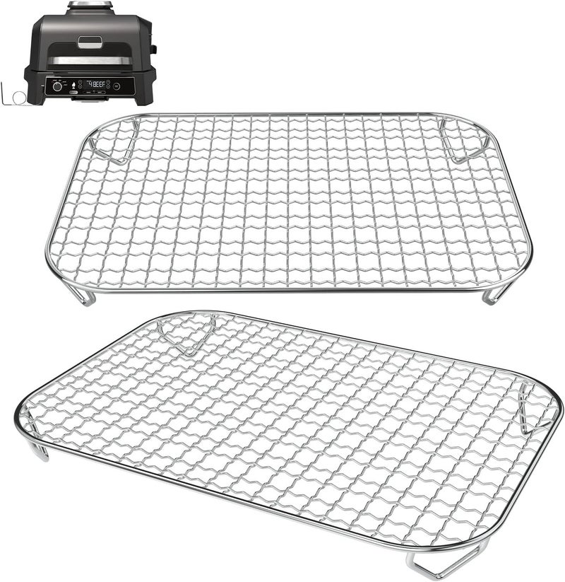 GLOWYE Smoke Rack Set for Ninja Woodfire Outdoor OG700 Series, Stainless Steel Rack for Ninja XSKGRDPLT Woodfire OG701 OG751 Grill Air Fryer Accessories - Image 1